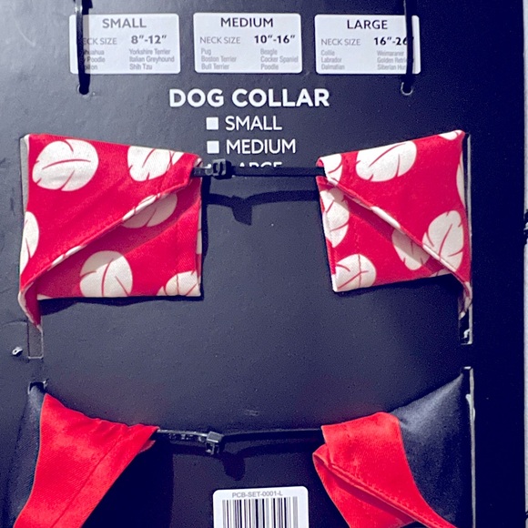 Disney Dog Collar w/Bandanas Stitch & Mickey Set Large - Picture 5 of 6